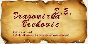 Dragomirka Breković vizit kartica